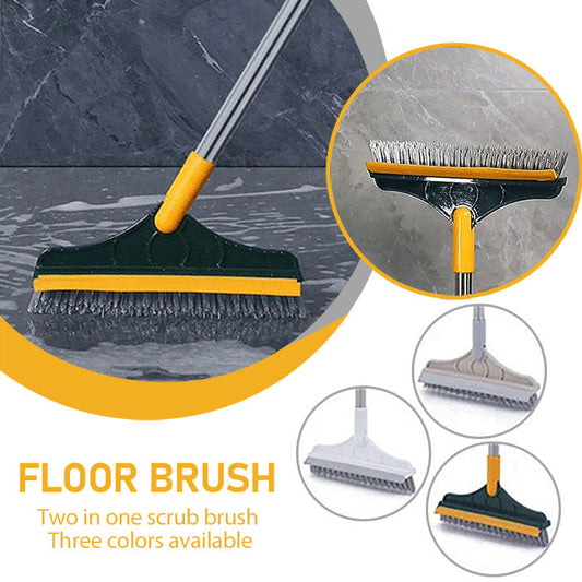 2 In 1 Long Handle Bathroom Floor Scrub Brush